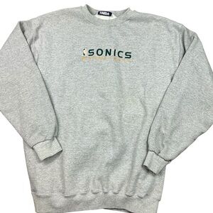 Vintage Seattle Sonics Basketball NBA classic gray Crewneck sweatshirt size XL